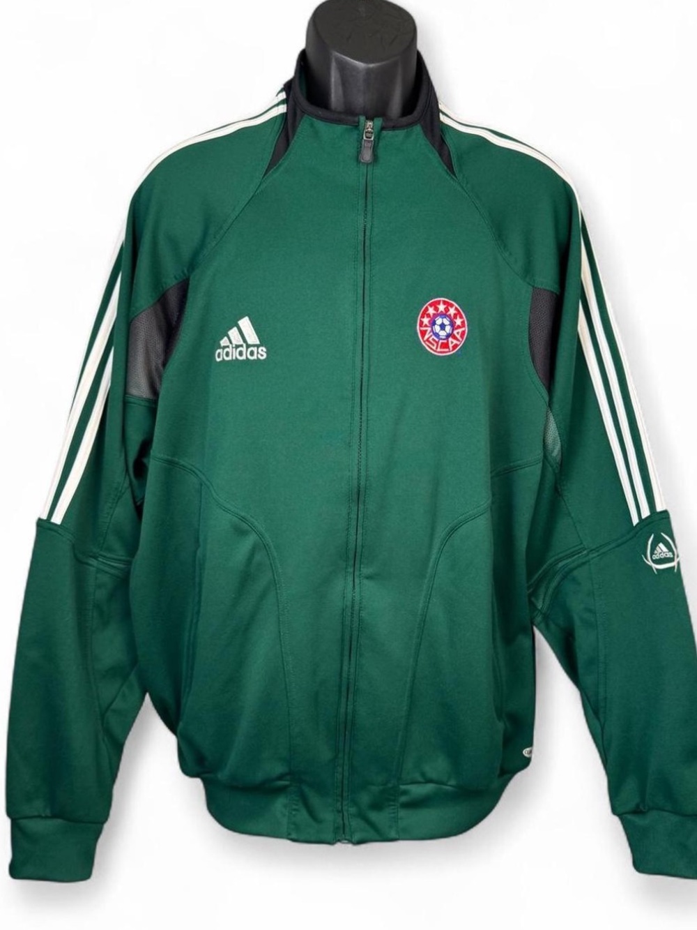 Vintage 2004 Adidas NSCAA Soccer Track Jacket Green Full Zip Mens Size Large L